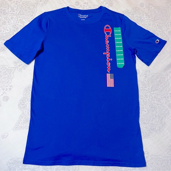 💙🇺🇸Champion XL Athletic Shirt Blue 18/20 Boys - Picture 1 of 6